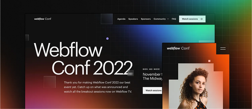 Webflow conf 2022 big banner